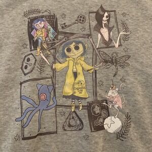 Coraline Sweatshirt Mens Medium Gray Cassandra Dunn‎ Art Crewneck Pullover